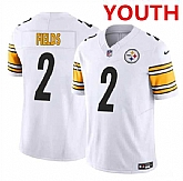Youth Pittsburgh Steelers #2 Justin Fields White 2023 F.U.S.E. Vapor Untouchable Limited Football Stitched Jersey Dzhi